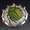 Green June Beetle Brooch