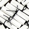 Untitled (Rolled filter paper paper, black thread)