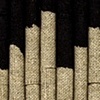 Untitled (raw linen rolled, dipped in black paint, zigzag)