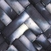 Untitled (rolled canvas with acrylic, dyed indigo)
