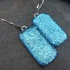 SILVER BLUE DICHROIC EARRINGS