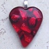 RED DICHROIC HEART PENDANT
