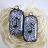 MUSIC NOTE Fused Dichroic Glass Earrings