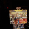 Background: painted mostly before guests arrived
