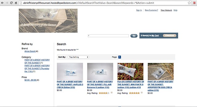 Screen shots from the temporary online amazon e-commerce shop. The shop was both fictional but fully shoppable.