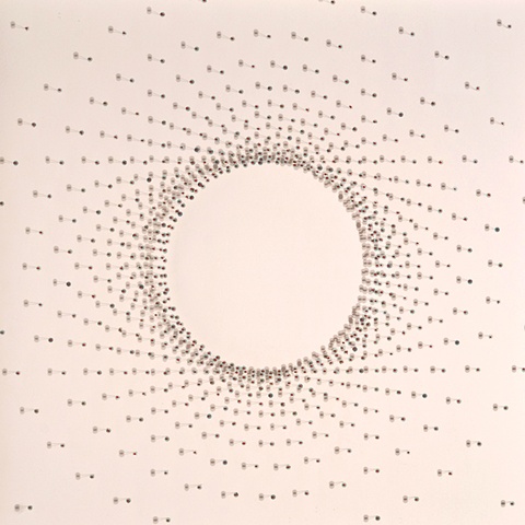 map collage made with pins titled Convergence for the exhibition Fathom at the CMCA in May 2011 by Shannon Rankin