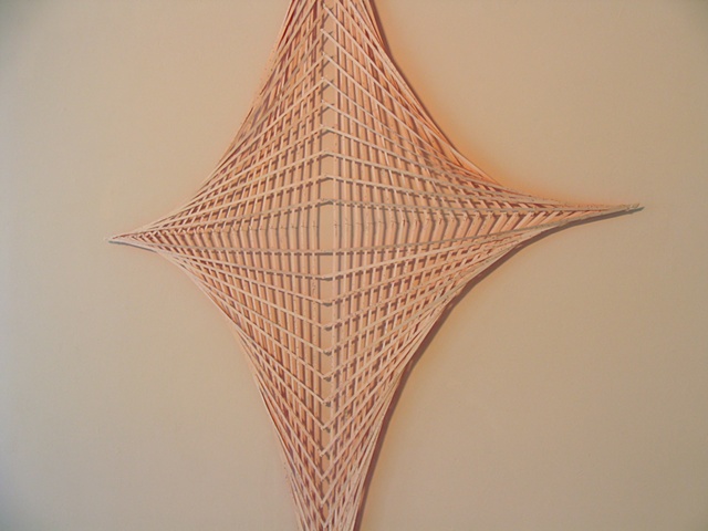 installation made with strips of nautical maps painted with acrylic titled Heave for the exhibition Fathom at the CMCA in May 2011 by Shannon Rankin
