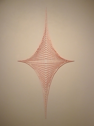 installation made with strips of nautical maps painted with acrylic titled Heave for the exhibition Fathom at the CMCA in May 2011 by Shannon Rankin