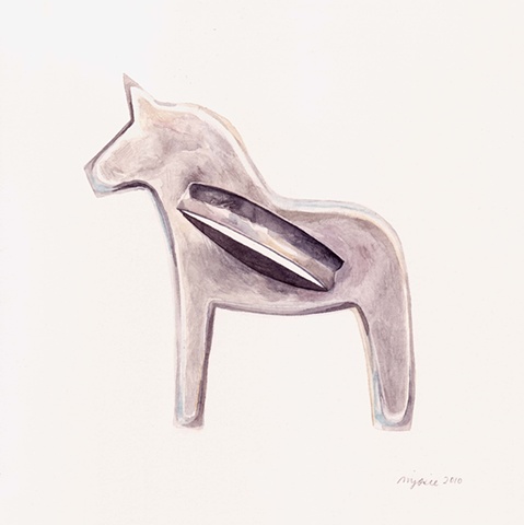 dalahast,horse,Swedish,Sweden,Melinda Josie,watercolour painting,Rytter Olof Matsson,Korsstygn,Morkakelse