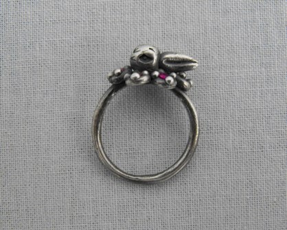 Duck Ring with Ruby Ruffle