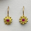 Dotted Earrings with Rubies