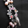 Swan and Chain of Flowers Necklace Detail