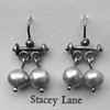Roman Trembling Earrings with Grey Pearls