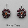 Orange Sapphire and Garnet Surround Earrings