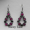 Chain of Disks Droplet Earrings with Rubies