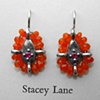 Ruby and Carnelion Teardrop Surround Earrings