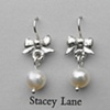 Victorian Bow with White Pearl Dangles