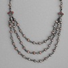 Champagne Pearl and Sapphire Necklace with Swans