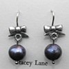 Victorian Bow with Dark Grey Dangles