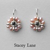 Green Sapphire and Pink Pearl Surround Earrings