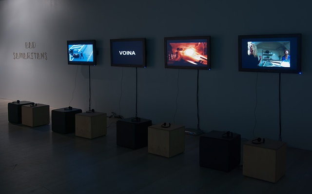 BAD SAMARITANS VOINA (RUSSIA) Kira O'Reilly (UK) Mia Bailey (Germany) Curated by Alicia King May 4 - June 3 CAST Gallery, Hobart, Tasmania.