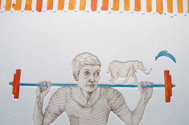 Mrs. Gigantus at the Sideshow (detail)