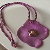 ORCHID POPPY Button Flower Statement Necklace