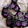 CUSTOM Purple and Black Monogram Wine Charms