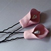 POWDER PINK Calla Lily Chignon Hairpins