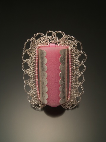 Pink Roller Brooch