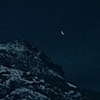 Crags and a Crescent Moon 