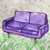 purple sofa